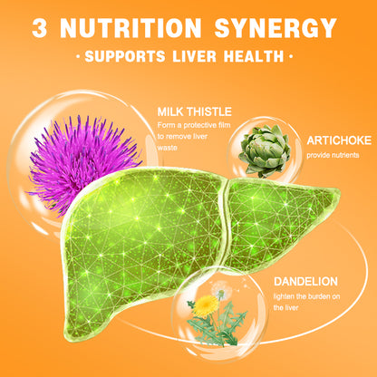 Liver Detox Capsules - Milk Thistle, Dandelion & Artichoke Blend