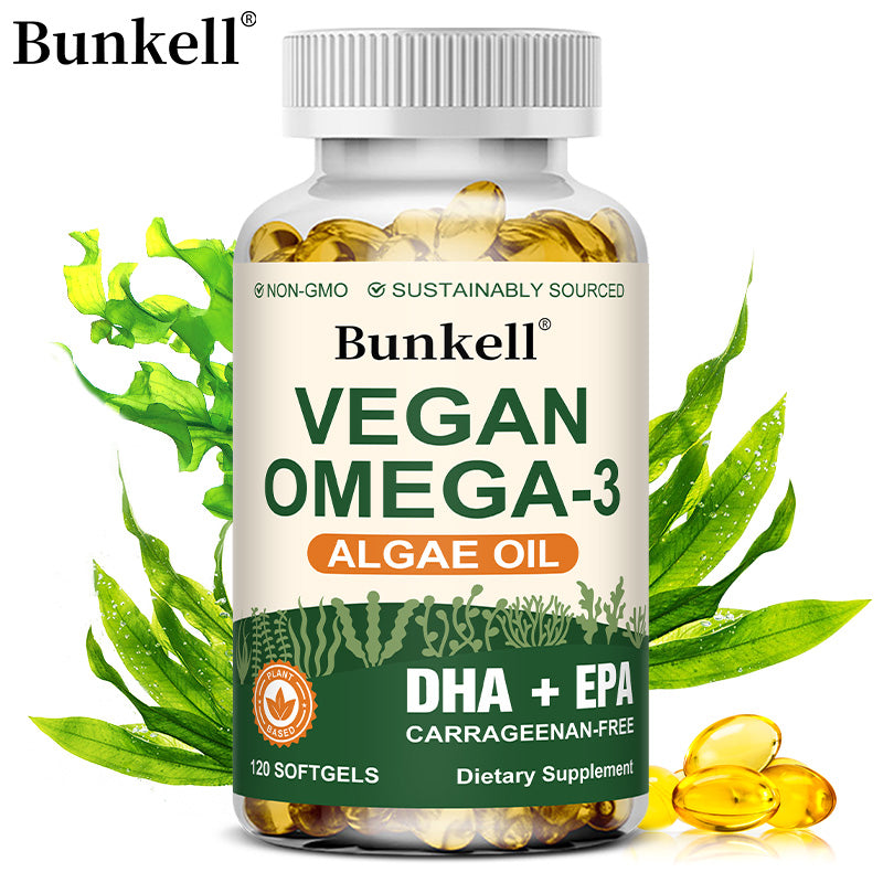 Vegan Omega 3 Algae Oil - DHA & EPA for Heart & Brain Health