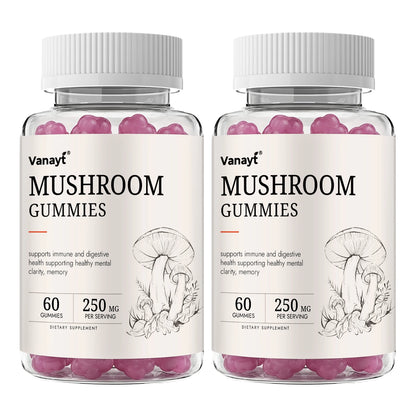 250mg Mushroom Super Blend Complex - Brain Nervous System Health and Memory Supplements Immunity Sleep Energy Mood Support