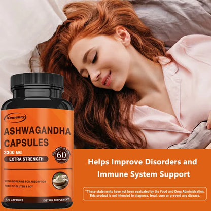 Ashwagandha Capsules - Stress Relief & Memory Boost, 120 Ct