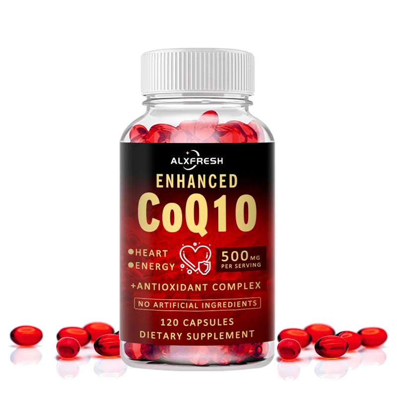 CoQ10 Capsules Support Energy Production Heart Brain Liver eye Health Fatigue and Stress Relief Energy and Immunity Enhancement