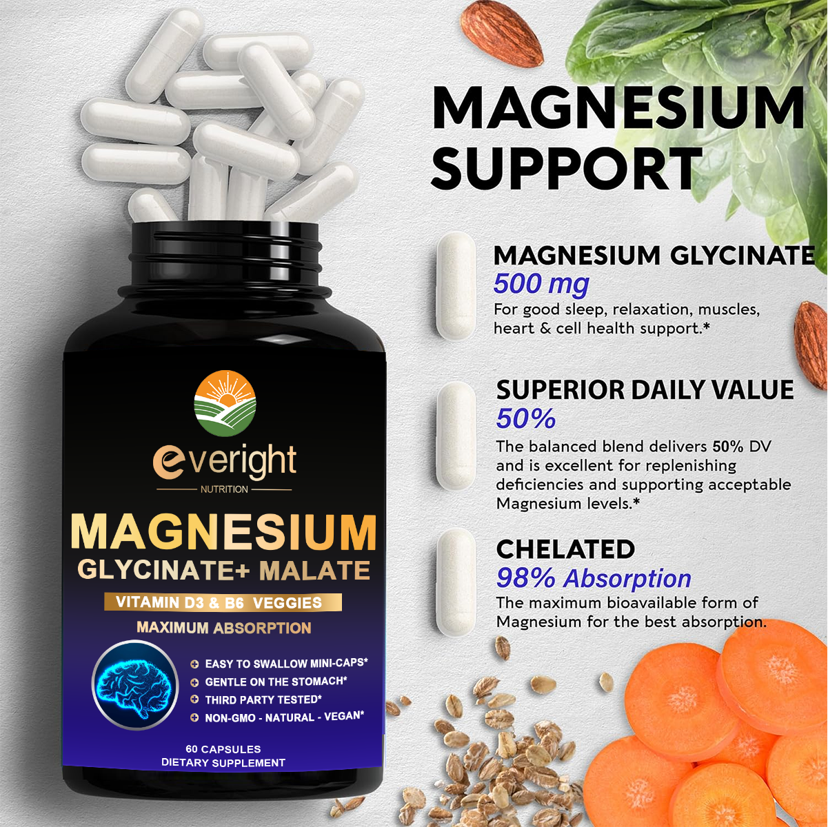 Magnesium Glycinate: Sleep, Mood & Muscle Support