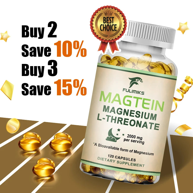 Magtein Magnesium L-Threonate Supplement, Clinically Studied to Boost Brain Magnesium, Improve Memory, Focus & Restful Sleep