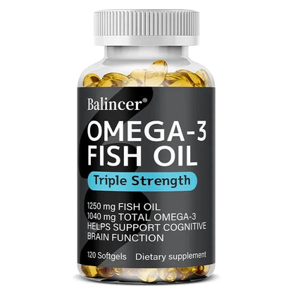 Omega 3 Fish Oil - DHA & EPA - Brain & Heart Health - 120 Caps