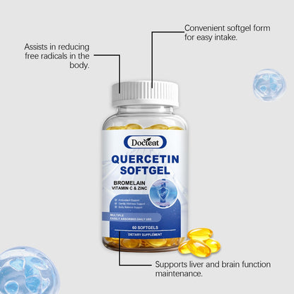 Brain Supplement: Quercetin Soft gels for Liver & Brain, 60ct - Docteat Nutrition