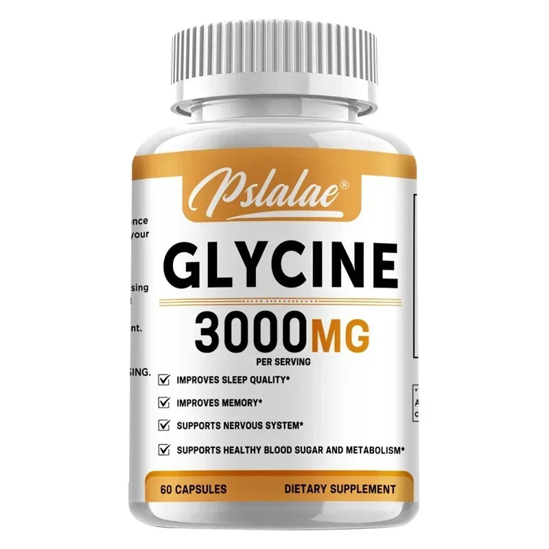 Glycine Supplement - Promotes Restful Sleep and Relaxation, Muscle, Bone, Joint, Brain and Heart Health, Vegan