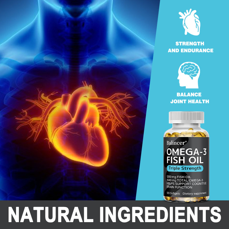 Omega 3 Fish Oil - DHA & EPA - Brain & Heart Health - 120 Caps