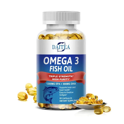 Omega 3 Fish Oil - Triple Strength EPA & DHA, 30/60/120 Caps