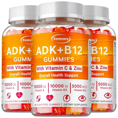Vitamin D3 K2 + Vitamin B12 Gummies - Strengthen Bones, Promote Brain and Cardiovascular Health, Relieve Joint Pain