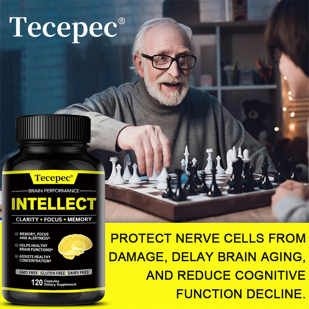 Nootropics Capsules - Support Healthy Brain Function, Help Fight Mental Dullness and Brain Fog, and Slow Brain Aging
