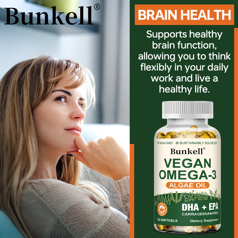 Vegan Omega 3 Algae Oil - DHA & EPA for Heart & Brain Health