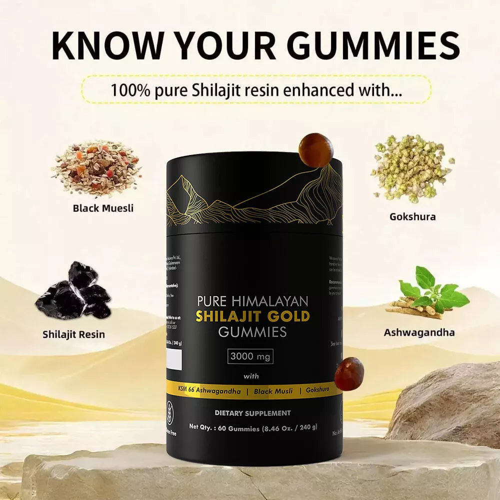 Ashwagandha Shilajit Gummies 3000mg: Energy & Immune Boost