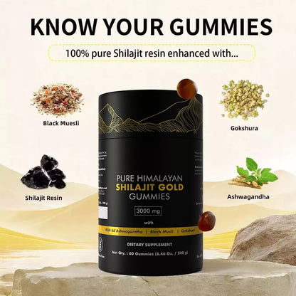 Ashwagandha Shilajit Gummies 3000mg: Energy & Immune Boost