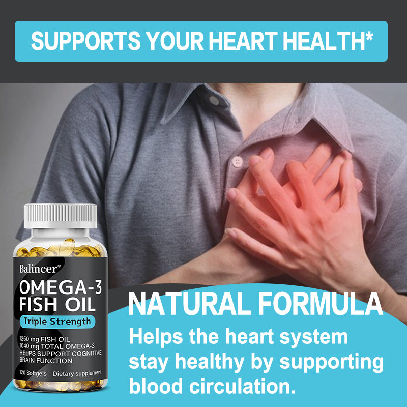 Omega 3 Fish Oil - DHA & EPA - Brain & Heart Health - 120 Caps