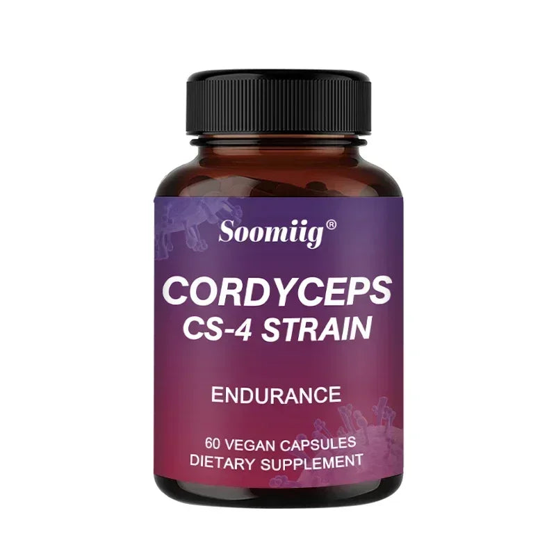 Cordyceps Capsules - Stamina and Energy Support, Helps Immune & Cardiovascular Health, Brain Supplement for Memory and Focus