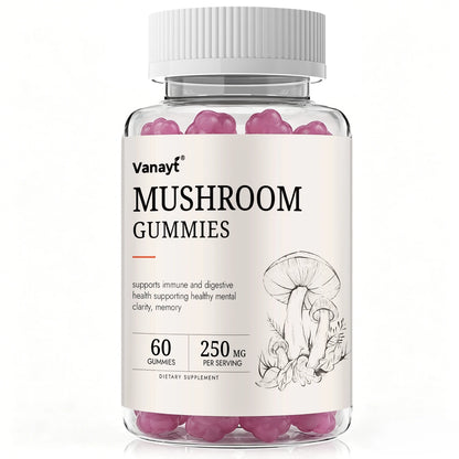250mg Mushroom Super Blend Complex - Brain Nervous System Health and Memory Supplements Immunity Sleep Energy Mood Support