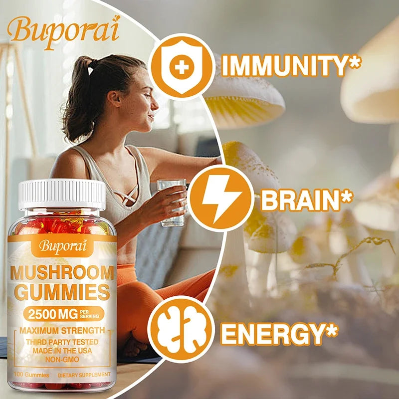Mushroom Gummies - Boost Memory & Focus, Enhance Immunity