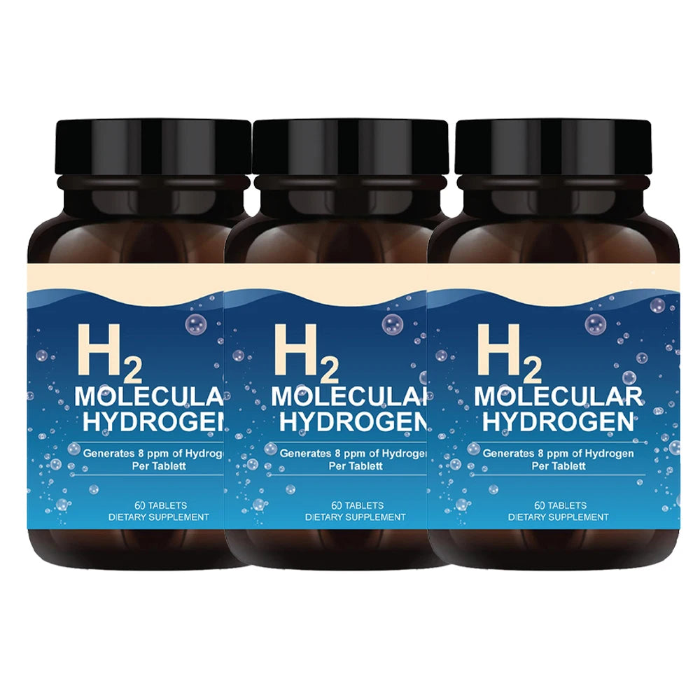H2 Molecular Hydrogen 60 Tablets - Supports Healthy Aging, Cellular Energy & Brain Health - with Elemental Magnesium - GMO-Free
