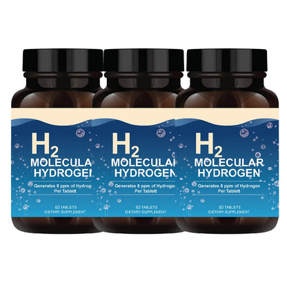 H2 Molecular Hydrogen 60 Tablets - Supports Healthy Aging, Cellular Energy & Brain Health - with Elemental Magnesium - GMO-Free