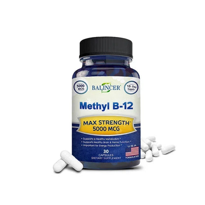 Balincer Vitamin B12 Capsules - Supports Energy Metabolism, Mood, Heart, Nervous System Support, Supports Brain Cell Function