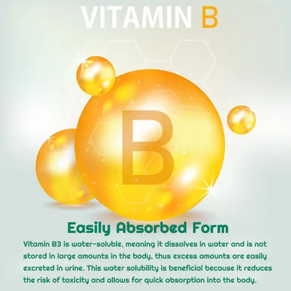 Niacinamide Vitamin B3 Capsules - Supports Skin, Brain Function and Heart Health, Boosts Energy and Improves The Immune System
