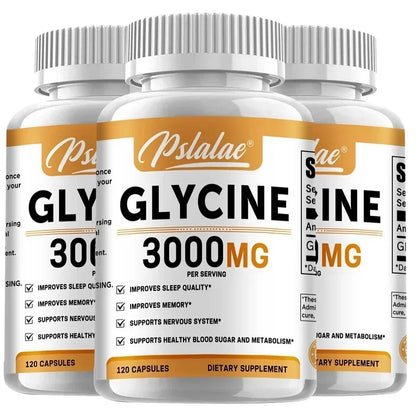 Glycine Supplement - Promotes Restful Sleep and Relaxation, Muscle, Bone, Joint, Brain and Heart Health, Vegan