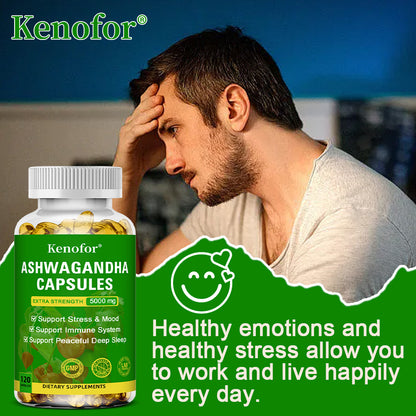 Ashwagandha Capsule 5000mg - Stress & Focus Support Capsules