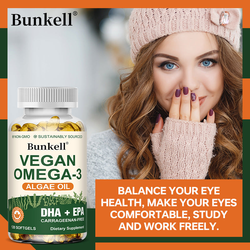 Vegan Omega 3 Algae Oil - DHA & EPA for Heart & Brain Health