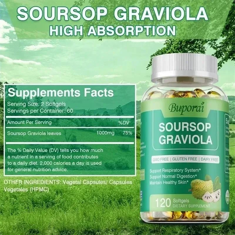 Soursop Graviola Capsules - Immune Boost & Cell Support